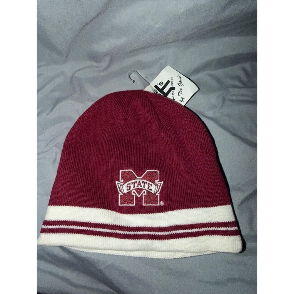Vintage 1990s Mississippi State Bulldogs Knit Beanie Hat NWT The Game